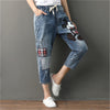 DISNEY Mickey Ripped Boyfriend Jeans For Women Loose Denim Pants Women Elastic Denim Pants Ladies Jeans Women Pants Jean