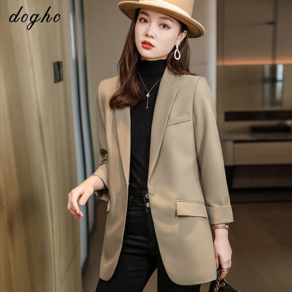 DOGHC minimalist Long women's suits, loose women's occupations, small fresh, light and luxurious temperament, all-match 220