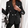 DUOFAN Women's Blazers Double Breasted Long Sleeves Blazer Buttoned Vintage clothes Office Lady Suit Winter Coat