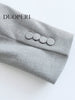 DUOPERI Women With Pockets Solid Double Breasted Blazer Vintage Long Sleeves Notched Neck Female Chic Lady Outfits