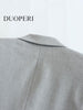 DUOPERI Women With Pockets Solid Double Breasted Blazer Vintage Long Sleeves Notched Neck Female Chic Lady Outfits
