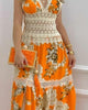 Daily Wear Casual Bodycon Party Long Dresses 2023 Women Spring Summer Sexy Floral Print Contrast Lace Split Hem Maxi Dress