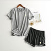 Daisy Sports Style 2 Piece Set Women Yoga Suits Loose T Sleeve Shorts Quick Dry Fitness Gym Sportswear Clothes Ensemble Femme