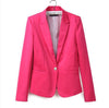 Women Blue Single Button Basic Blazers Candy Colors Slim Fit Office Blazers Long Sleeve Outwear Blazers and Jackets