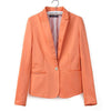 Women Blue Single Button Basic Blazers Candy Colors Slim Fit Office Blazers Long Sleeve Outwear Blazers and Jackets