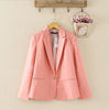 Women Blue Single Button Basic Blazers Candy Colors Slim Fit Office Blazers Long Sleeve Outwear Blazers and Jackets