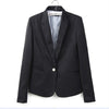 Women Blue Single Button Basic Blazers Candy Colors Slim Fit Office Blazers Long Sleeve Outwear Blazers and Jackets