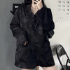 Dark Academia Blazer Women Casual Gothic Vintage Dragon Print Jacket Retro Long Sleeve Thin Loose Blazers Streetwear