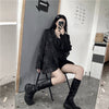 Dark Academia Blazer Women Casual Gothic Vintage Dragon Print Jacket Retro Long Sleeve Thin Loose Blazers Streetwear