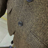 Dark Brown Woolen Blazer Women Autumn/Winter 2023 Korean Herringbone Thick Padded Suit Jacket Lady Outerwear M1494