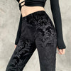 Dark Streetwear Vintage Velvet Bell-Bottom Pants High Waist Women Casual Wide-Leg Trousers Gothic Pants Lady Winter