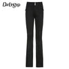 Darlingaga Aesthetic Vintage Solid Skinny Jeans Women Harajuku Low Waist Denim Pants Slim Long Trousers Black Jeans Pantalon