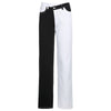 Darlingaga Streetwear Black White Patchwork Jeans High Waist Denim Straight Asymmetrical Woman Pants Contrast Color Trousers New