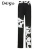 Darlingaga Streetwear Patchwork Jeans for Women Straight Harajuku High Waist Pants Denim 90s Plus Size Long Trousers Female