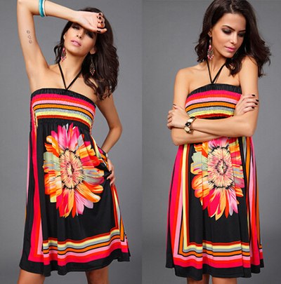 Dashiki Dress Design Sexy Sundress Women Floral Pattern Printed Vintage Summer Dress Bohemian Paisley Totem ukraine Beach Dress