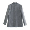 Dave&Di England Style Office Lady Vintage Houndstooth Plaid Casual Blazer Women Aline High Waist Mini Skirts Women Sets