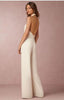 Deep V Neck Halter Wide Leg Playsuit Sexy Women Sleeveless Open Back Zipper With Pocket One Piece Long Jumpsuit Macacao Feminino