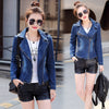 Denim Blazer Jacket Female Spring Women's Leisure Students Girls Long Sleeve Slim Short Zipping Outer Coat