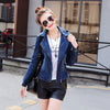 Denim Blazer Jacket Female Spring Women's Leisure Students Girls Long Sleeve Slim Short Zipping Outer Coat