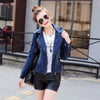 Denim Blazer Jacket Female Spring Women's Leisure Students Girls Long Sleeve Slim Short Zipping Outer Coat