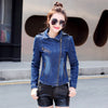 Denim Blazer Jacket Female Spring Women's Leisure Students Girls Long Sleeve Slim Short Zipping Outer Coat