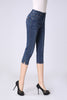 Denim High Waist Jeans Women Shorts Knee Length Woman Skinny Plus Size Feminino Capris Jeans Femme Short Denim Summer Pants