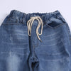 Denim Jeans women Large size L-8XL loose brand European and American thin loose harem cropped pants women elastic waist