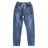 Denim Jeans women Large size L-8XL loose brand European and American thin loose harem cropped pants women elastic waist