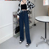 Denim Pants Jeans Women 2022 Autumn Korean Version Loose High Waist Thin Niche Design Straight Long Pants