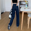 Denim Pants Jeans Women 2022 Autumn Korean Version Loose High Waist Thin Niche Design Straight Long Pants