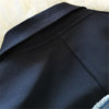 Denim Spliced Blazer Jacket Women Single Breasted Lapel Black Suit Jacket Asymmetry Patchwork Loose Blazers Coat Female