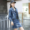Denim Suit Female Spring and Autumn 2022 Korean Slim Jeans Blazer Jacket and Skirt Set Women Two-piece Step Skirt K528