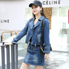 Denim Suit Female Spring and Autumn 2022 Korean Slim Jeans Blazer Jacket and Skirt Set Women Two-piece Step Skirt K528