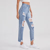 DenimColab 2022 Hole Straight Jeans Pants Women Cotton Cowboy High Waist Ripped Jeans Ladies Casual Office Jeans Trouser