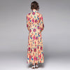Design Floral Printed Big Shirt Dress 2023 Long Sleeve Spring/Autumn Turn-down Collar  Party Maxi Dress French Dress Women