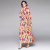 Design Floral Printed Big Shirt Dress 2023 Long Sleeve Spring/Autumn Turn-down Collar  Party Maxi Dress French Dress Women