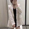 DiYiG WOMAN 2023 Autumn British style women's clothing elegant pink woolen double-breasted suit jacket