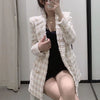DiYiG WOMAN 2023 Autumn British style women's clothing elegant pink woolen double-breasted suit jacket