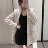 DiYiG WOMAN 2023 Autumn British style women's clothing elegant pink woolen double-breasted suit jacket