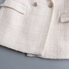 DiYiG WOMAN 2023 Spring Textured Double Breasted Blazer Retro Lapel Long Sleeve Pocket Outerwear Ladies Chic Top