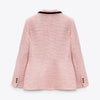 DiYiG WOMAN Fall 2023 women's wear European and American style pink stitching slim fit all-match suit jacket
