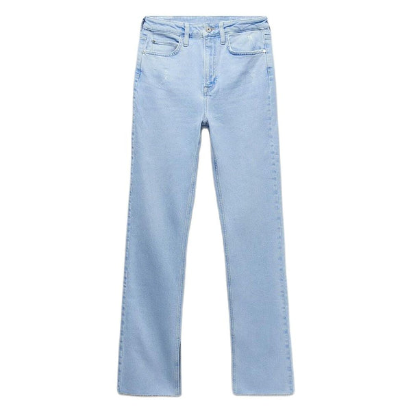 DiYiG WOMAN Spring and Summer women's high waist slimming casual slit straight pants washed jeans