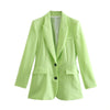 DiYiG Women 2023 Slim Fit Blazer Retro Flap Pockets Long Sleeve Single Breasted Chic Top Female Outerwear Mujer