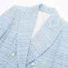 DiYiG Women's 2023 Chic Textured Double Breasted Blazer Retro Casual Flap Pocket Long Sleeve Female Outerwear Mujer