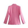 DiYiG Women's 2023 Textured Double Breasted Blazer Retro Lapel Long Sleeve Pocket Female Outerwear Chic Top Mujer