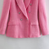 DiYiG Women's 2023 Textured Double Breasted Blazer Retro Lapel Long Sleeve Pocket Female Outerwear Chic Top Mujer