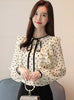 blusa feminina long sleeved Casual shirt New Women shirt Ruffles Chiffon Tops Bow tie Office lady blouse