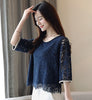 Women clothing Autumn blusas mujer de moda 2022 Fashion Lace blouse shirt Casual Patchwork Hollow out Crochet Tops