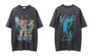 Distressed Punk Tshirt Streetwear Hip Hop Angel Print Vintage Gothic Rock Cotton T-Shirt 2023 Summer Casual T Shirt Top