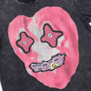Distressed T-Shirt Streetwear Hip Hop Funny Heart Ghost Print Punk Rock Gothic Tee Shirts 2023 Men Harajuku Cotton Loose Tshirt